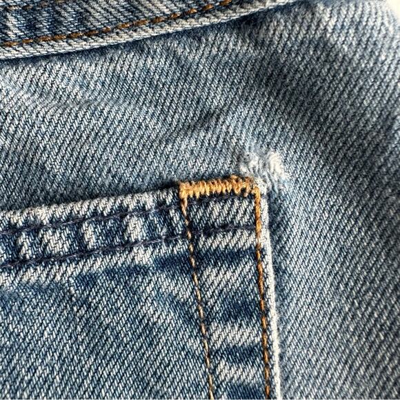 Abercrombie & Fitch Wide Leg Jeans Cropped Raw Hem Two Tone Women’s 27 Boho - Picture 13 of 16